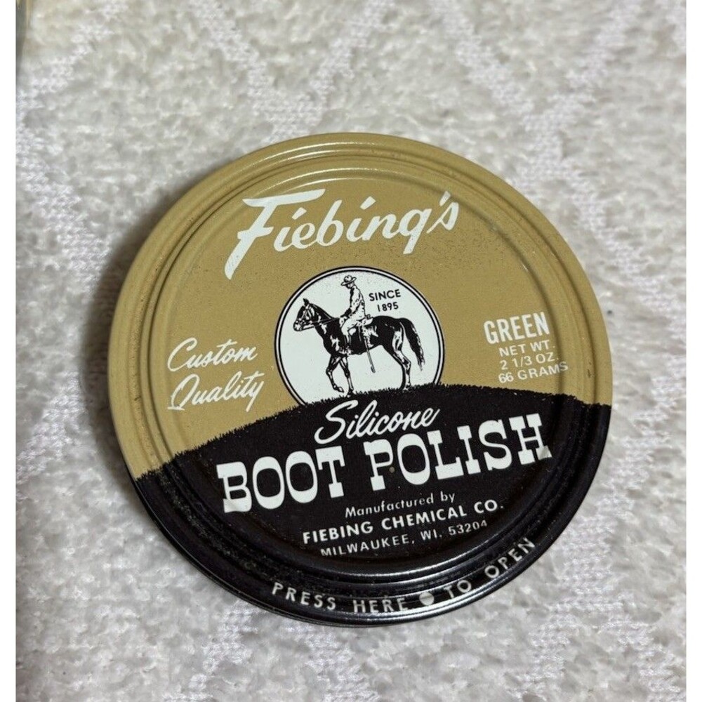 Fiebings Green Silicone Boot Polish Custom Quality USA Made Size 2 1/3 Oz 66gs